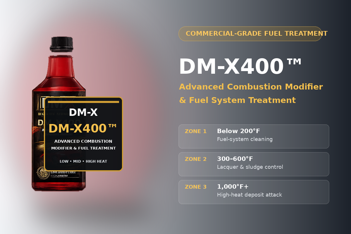 DM-X400 advanced combustion modifier and fuel system treatment